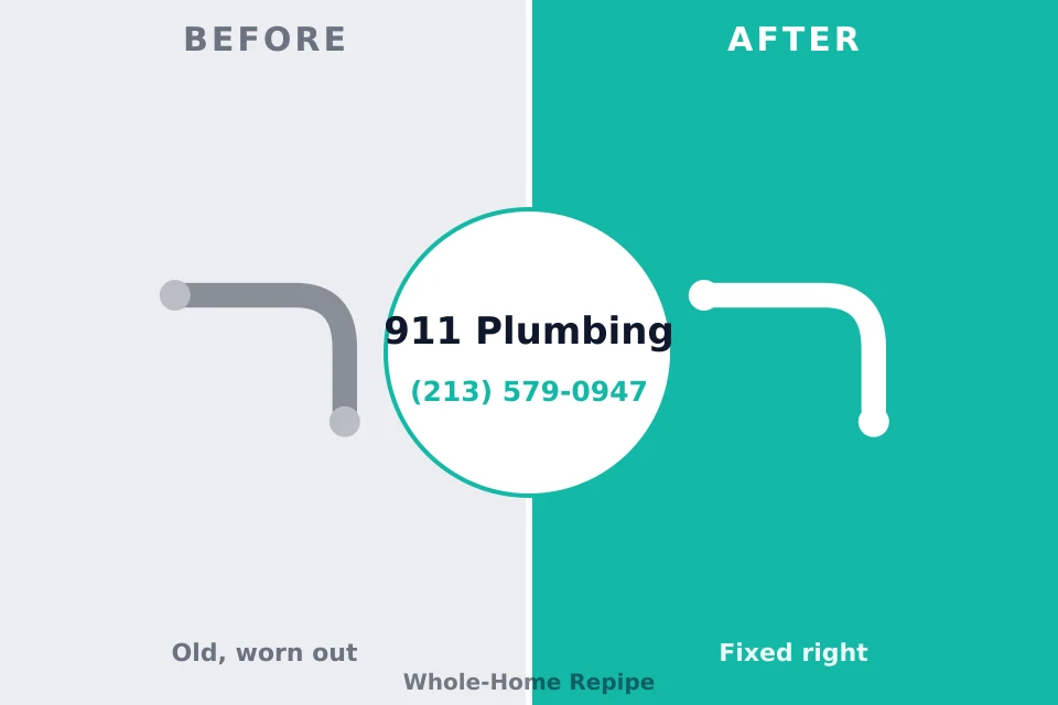 Before and after: plumbing repair Holly Springs, GA